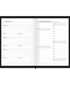 imagem de detalhe produto Agenda Compacta Costurada Preta