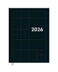 imagem principal do produto Agenda Compacta Costurada Preta