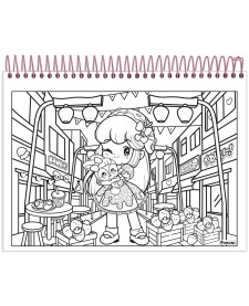 imagem de detalhe produto Caderno Capa Dura para Colorir Doll