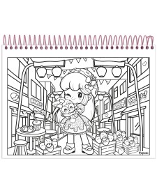 imagem de detalhe produto Caderno Capa Dura para Colorir Doll