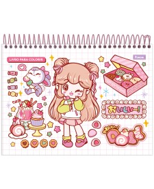 imagem principal do produto Caderno Capa Dura para Colorir Doll