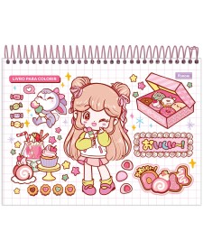 imagem principal do produto Caderno Capa Dura para Colorir Doll