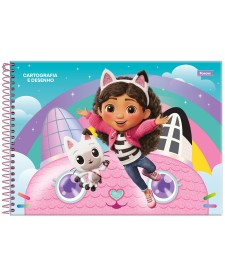 imagem principal do produto Caderno Cartografia Capa Dura A Casa Mágica da Gabby