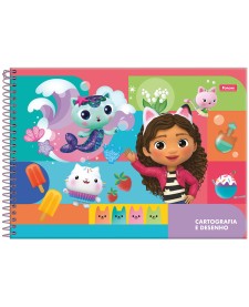 imagem principal do produto Caderno Cartografia Capa Dura A Casa Mágica da Gabby