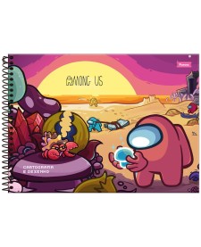 imagem principal do produto Caderno Cartografia Capa Dura Among Us