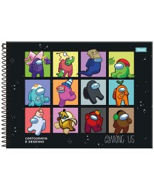 imagem principal do produto Caderno Cartografia Capa Dura Among Us