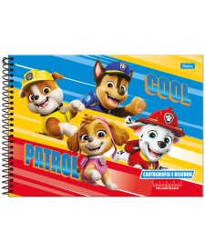 imagem principal do produto Caderno Cartografia Capa Dura Milimetrado Patrulha Canina