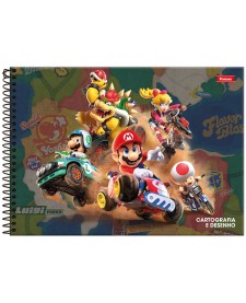 imagem principal do produto Caderno Cartografia Capa Dura Super Mario