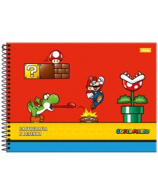 imagem principal do produto Caderno Cartografia Capa Dura Super Mario