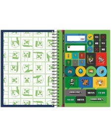 imagem de detalhe produto Caderno Espiral 1/4 Capa Dura Minecraft