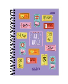 imagem principal do produto Caderno Espiral 1/4 Feminino Cliff