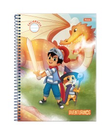 imagem principal do produto Caderno Universitário Caligrafia Capa Dura Aventurinos