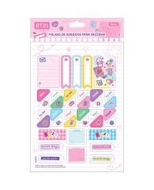imagem principal do produto Folhas de Adesivos para Decorar BT21