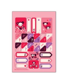 imagem de detalhe produto Folhas de Adesivos para Decorar Pucca