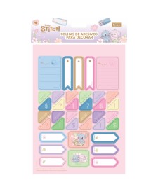 imagem principal do produto Folhas de Adesivos para Decorar Stitch