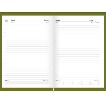 Foto ilustrativa Agenda Compacta Costurada Preta