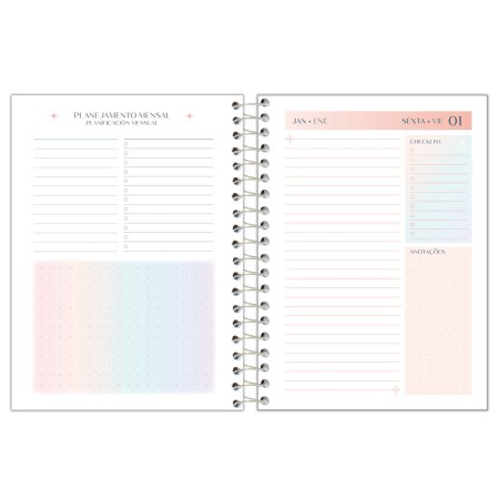 Foto ilustrativa Agenda Espiral Fluor Mix Soft