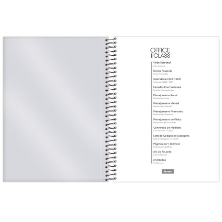 Foto ilustrativa Agenda Espiral Office Class Semanal