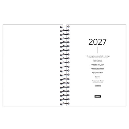 Foto ilustrativa Agenda Espiral Preta Cliff