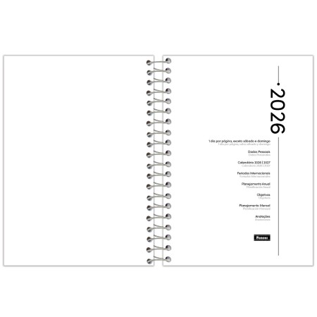 Foto ilustrativa Agenda Espiral Preta Cliff