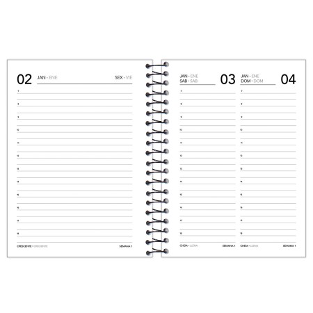 Foto ilustrativa Agenda Espiral Preta Cliff