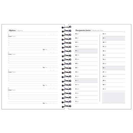 Foto ilustrativa Agenda Espiralada Compacta Preta