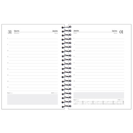 Foto ilustrativa Agenda Espiralada Compacta Preta