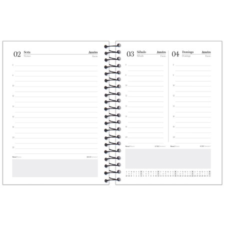 Foto ilustrativa Agenda Espiralada Compacta Preta