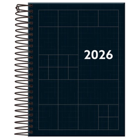 Foto ilustrativa Agenda Espiralada Compacta Preta
