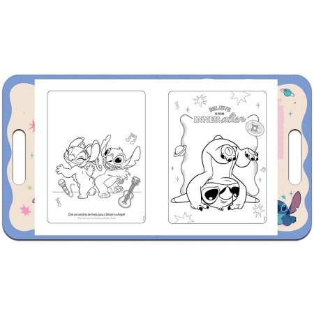 Foto ilustrativa Álbum De Colorir Maleta Stitch