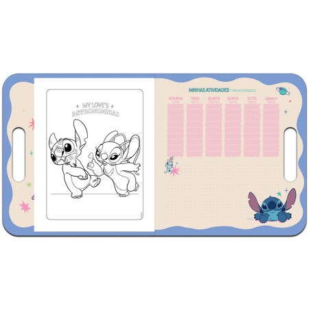 Foto ilustrativa Álbum De Colorir Maleta Stitch
