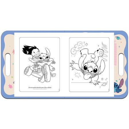 Foto ilustrativa Álbum De Colorir Maleta Stitch