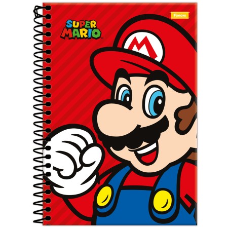 Foto ilustrativa Caderneta 1/4 Capa Dura Super Mario