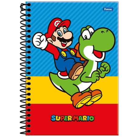 Foto ilustrativa Caderneta 1/4 Capa Dura Super Mario