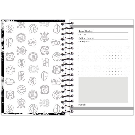 Foto ilustrativa Caderneta 1/8 Capa Dura Corinthians