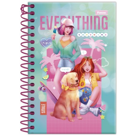 Foto ilustrativa Caderneta Espiral 1/8 Capa Dura Amigas Para Sempre