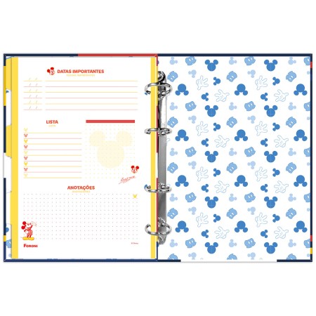 Foto ilustrativa Caderno Argolado Coleg. Sem Lombo Mickey Mouse