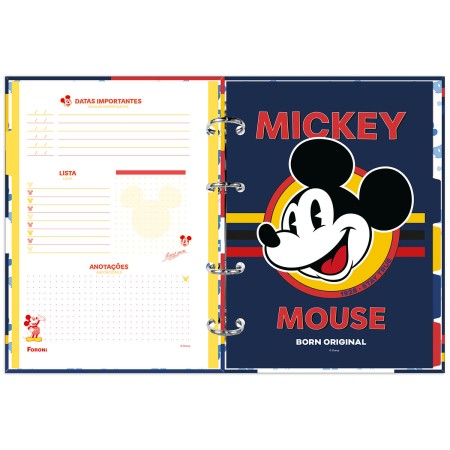 Foto ilustrativa Caderno Argolado Coleg. Sem Lombo Mickey Mouse