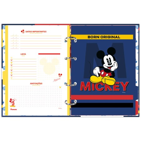 Foto ilustrativa Caderno Argolado Coleg. Sem Lombo Mickey Mouse