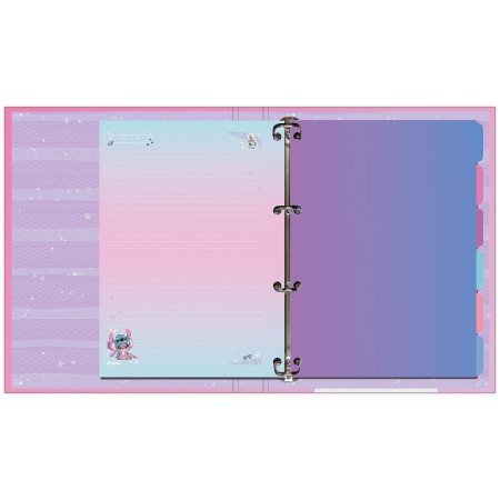 Foto ilustrativa Caderno Argolado Com Lombo Stitch