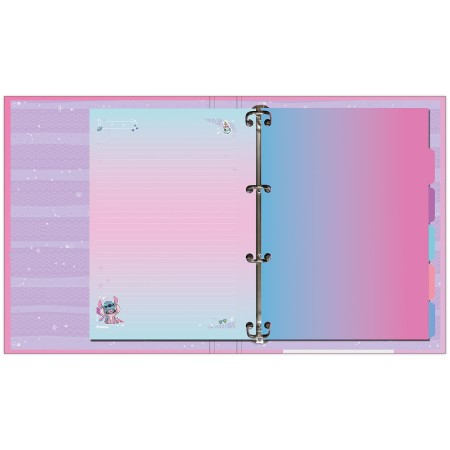 Foto ilustrativa Caderno Argolado Com Lombo Stitch