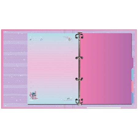 Foto ilustrativa Caderno Argolado Com Lombo Stitch