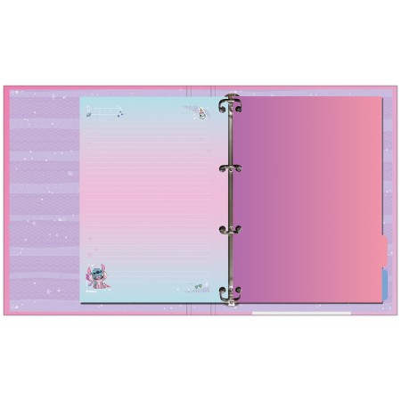 Foto ilustrativa Caderno Argolado Com Lombo Stitch