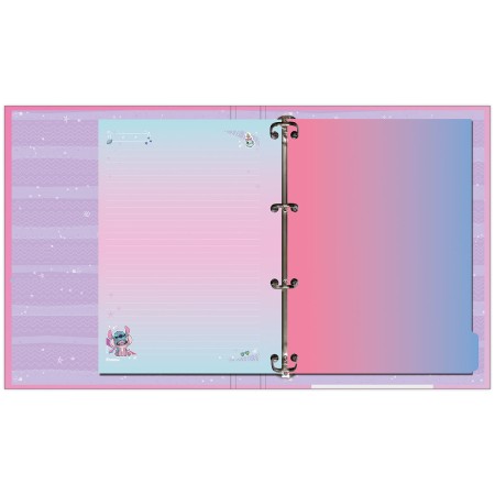 Foto ilustrativa Caderno Argolado Com Lombo Stitch