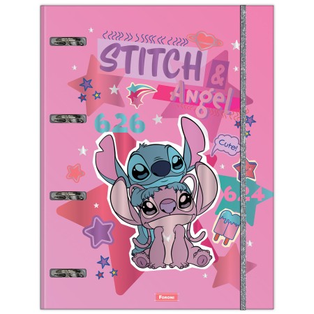 Foto ilustrativa Caderno Argolado Com Lombo Stitch