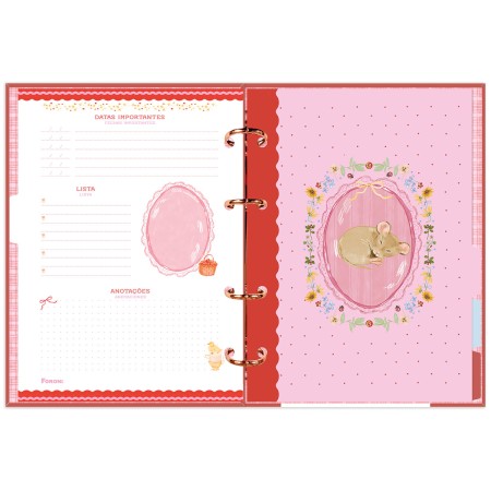 Foto ilustrativa Caderno Argolado sem Lombo Milly