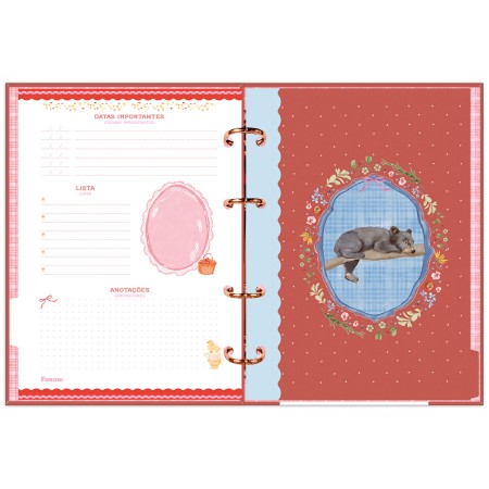 Foto ilustrativa Caderno Argolado sem Lombo Milly