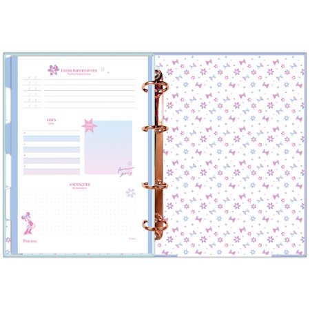 Foto ilustrativa Caderno Argolado sem Lombo Minnie Mouse