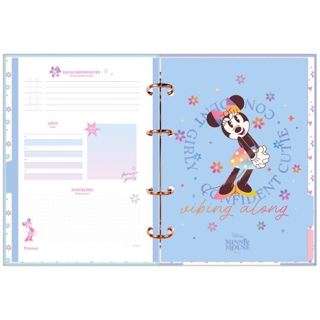 Foto ilustrativa Caderno Argolado sem Lombo Minnie Mouse