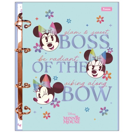 Foto ilustrativa Caderno Argolado sem Lombo Minnie Mouse